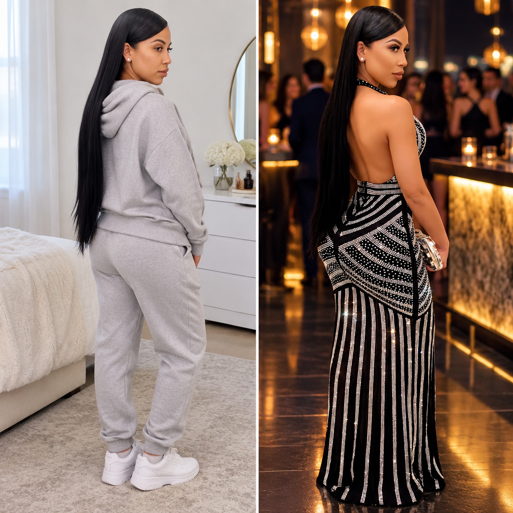 Sequin V-Back Party Maxi Dress